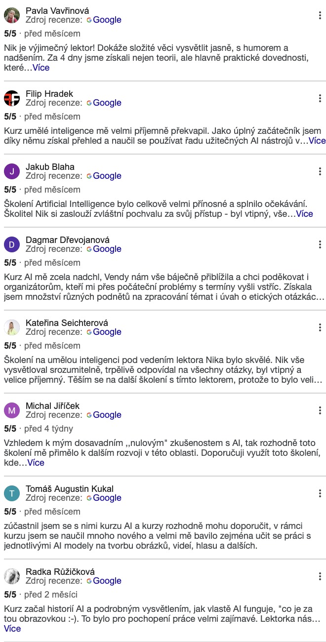 Google recenze UBRENOMO 1